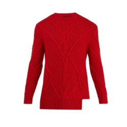NEWSICALで小山慶一郎さん着用の私服ニットのNEIL BARRETT　Asymmetric-hem cable-knit wool sweater