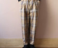 嵐　相葉雅紀　VS嵐　衣装　3/19　チェック柄　パンツ　UNITUS(ユナイタス) SS20 Easy Dress Pants (Plaid Check) Brown × Blue　