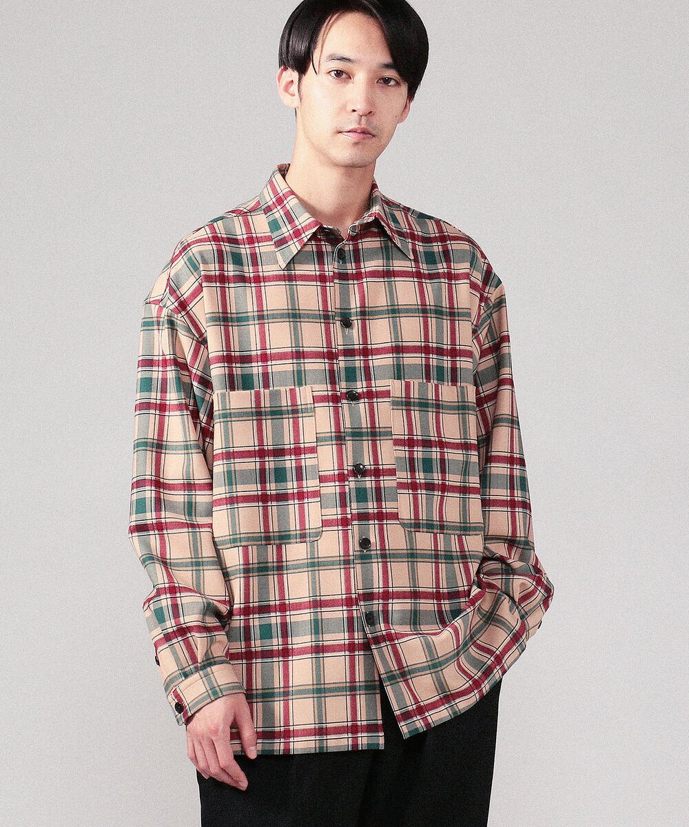 大野智　嵐インスタグラム　衣装　Instagram　ARASHI　CABaN ウールポリエステルストレッチ タータンチェックシャツ