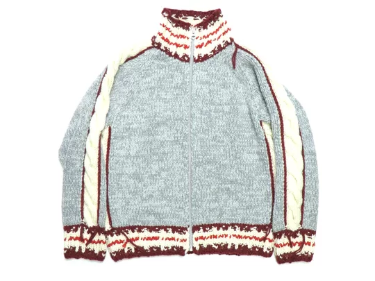 松村北斗　SixTONES　衣装　THE VIBES　Only Holy　fluss hand knit track jacket(GRAY MIX)　ニットジャケット